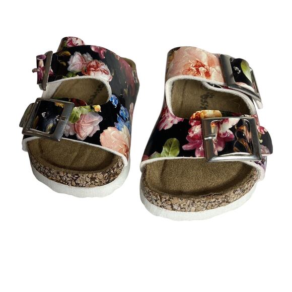 Ositos Baby Toddler Girl's Sz 5 Buckle Strap Cork Sandals Slides Floral CUTE - Picture 2 of 8